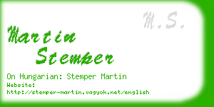 martin stemper business card